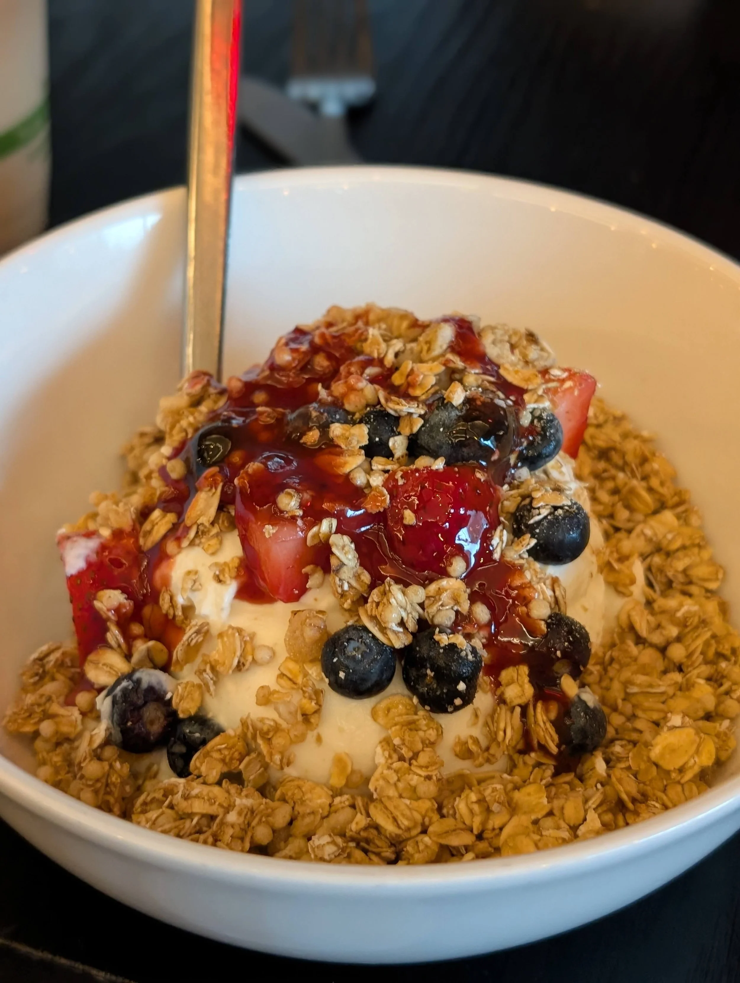Yogurt with Granola and fruit at Common Grounds