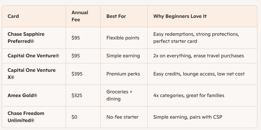 Beginner Credit Card Comparison