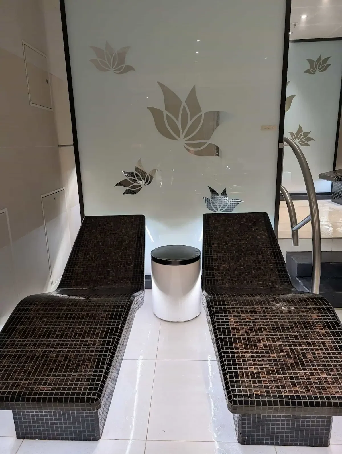 Princess Cruises Lotus Spa Review Stone Heated Loungers in the Lotus Spa on Sky Princess