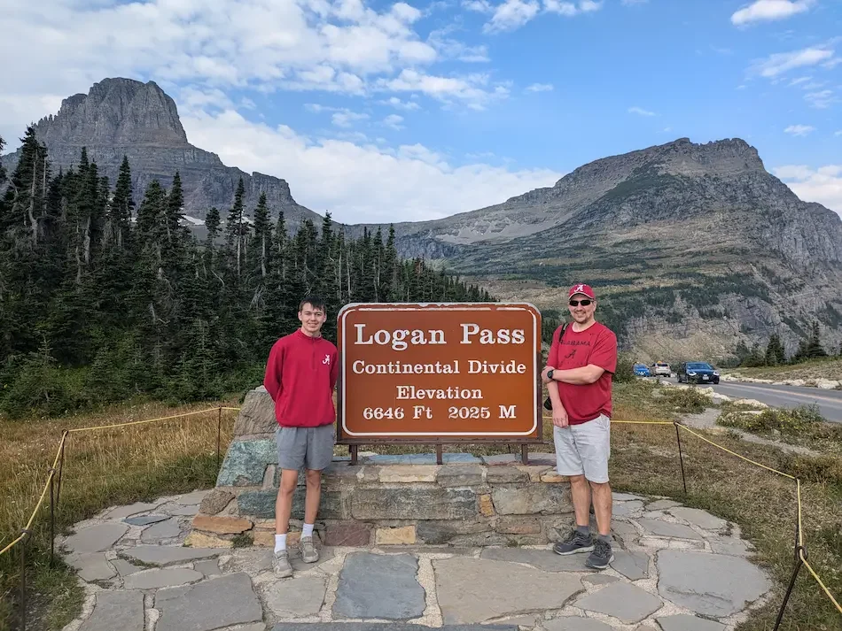 Glacier National Park Logan Pass sign 