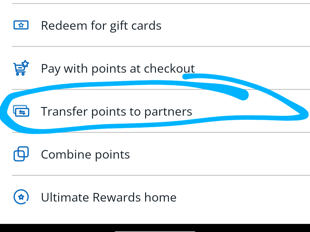 Chase Ultimate Rewards Transfers