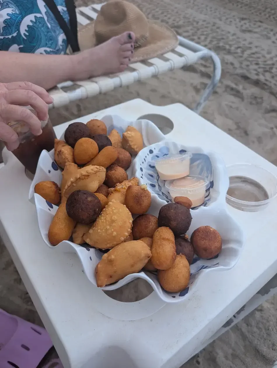 Fritters on the beach in Puerto Rico