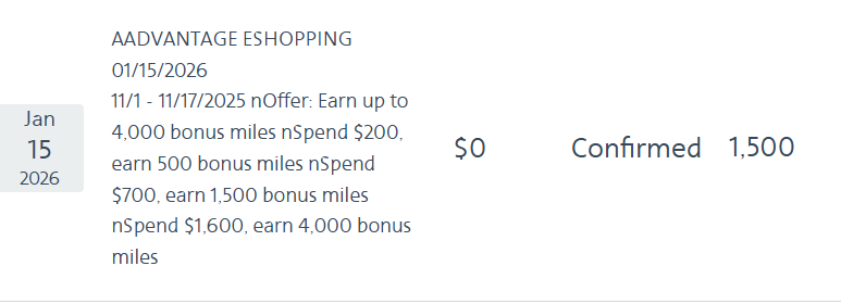 Seasonal Bonus for AAdvantage Shopping