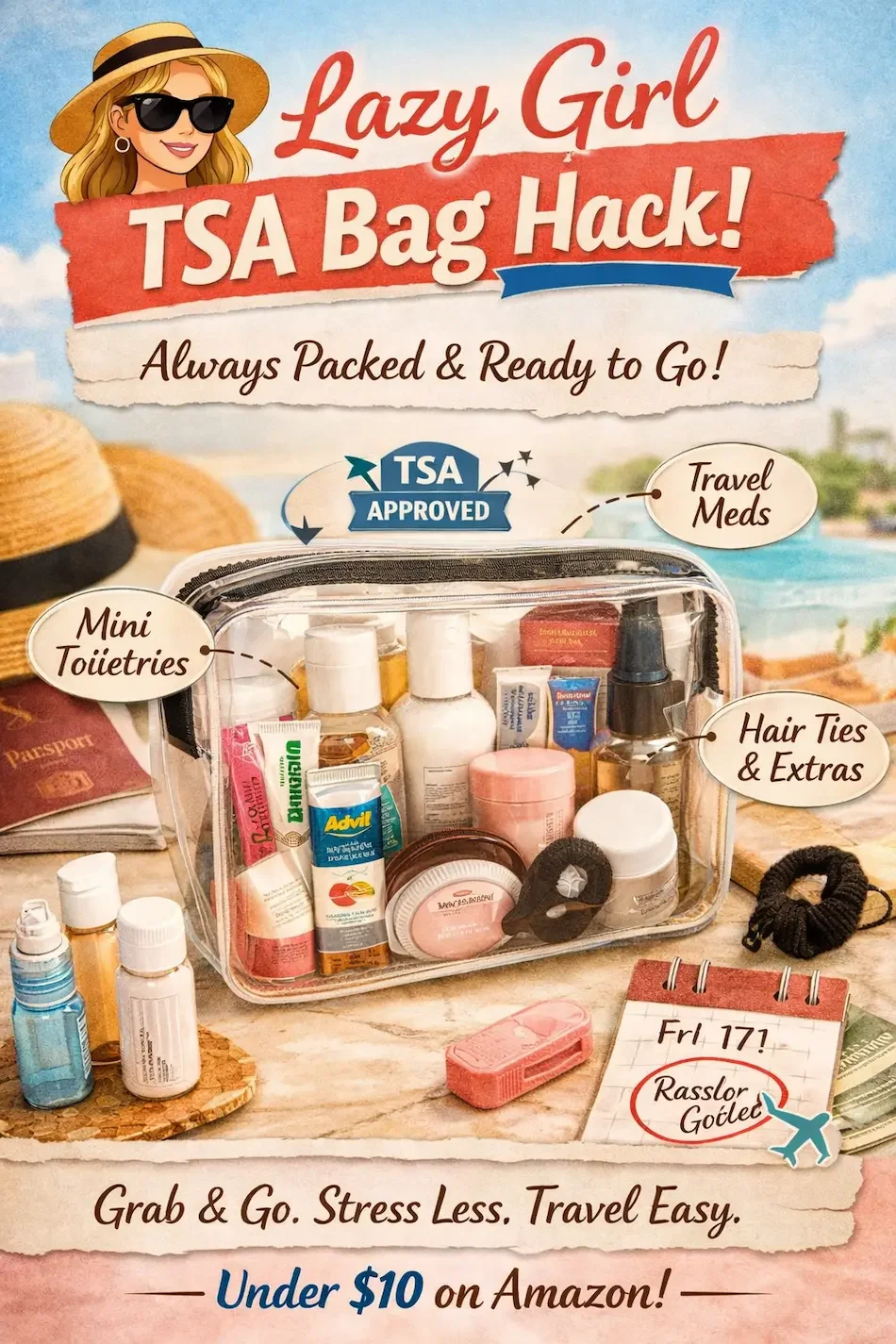 Lazy Girl TSA Clear Bag Hack