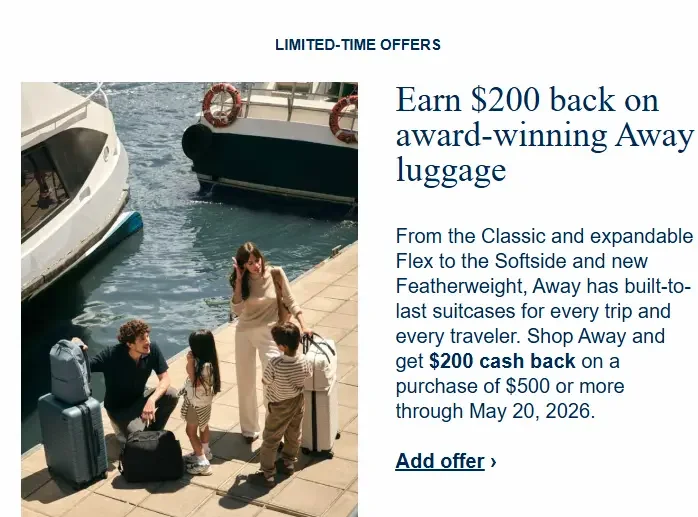 Chase Offer Away Luggage