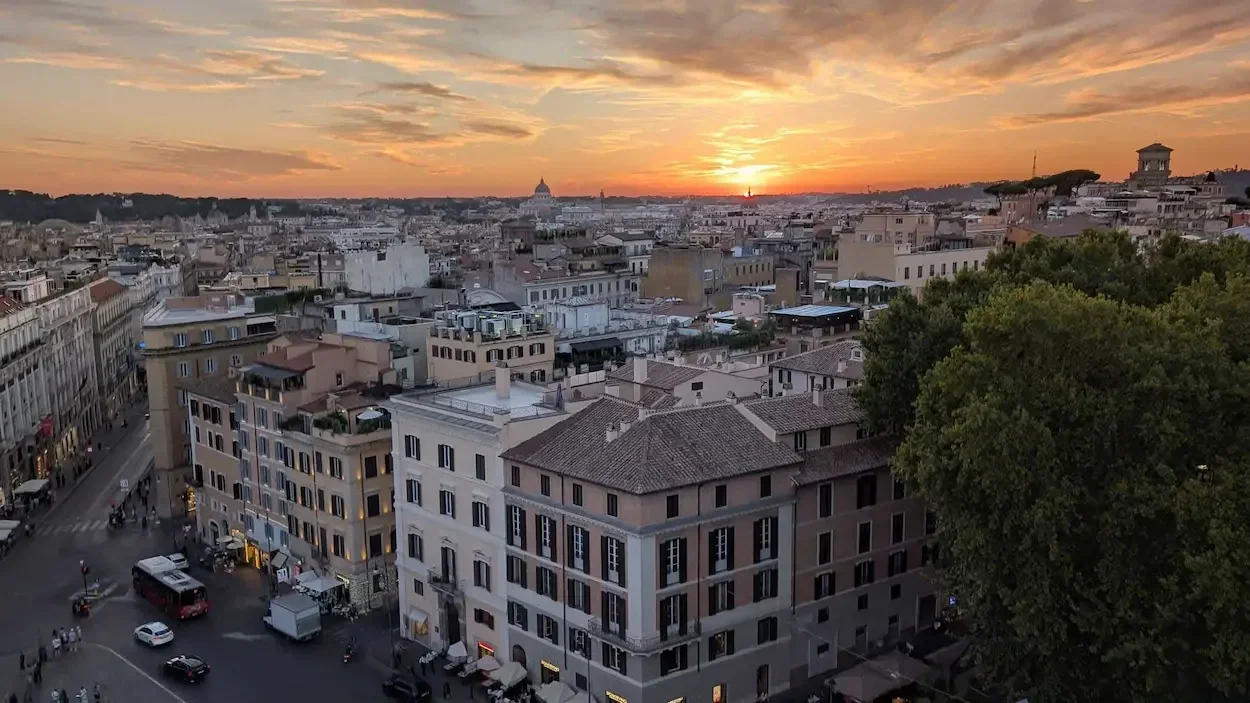 View of Rome from rooftop of Sina Berini Bristol Rome