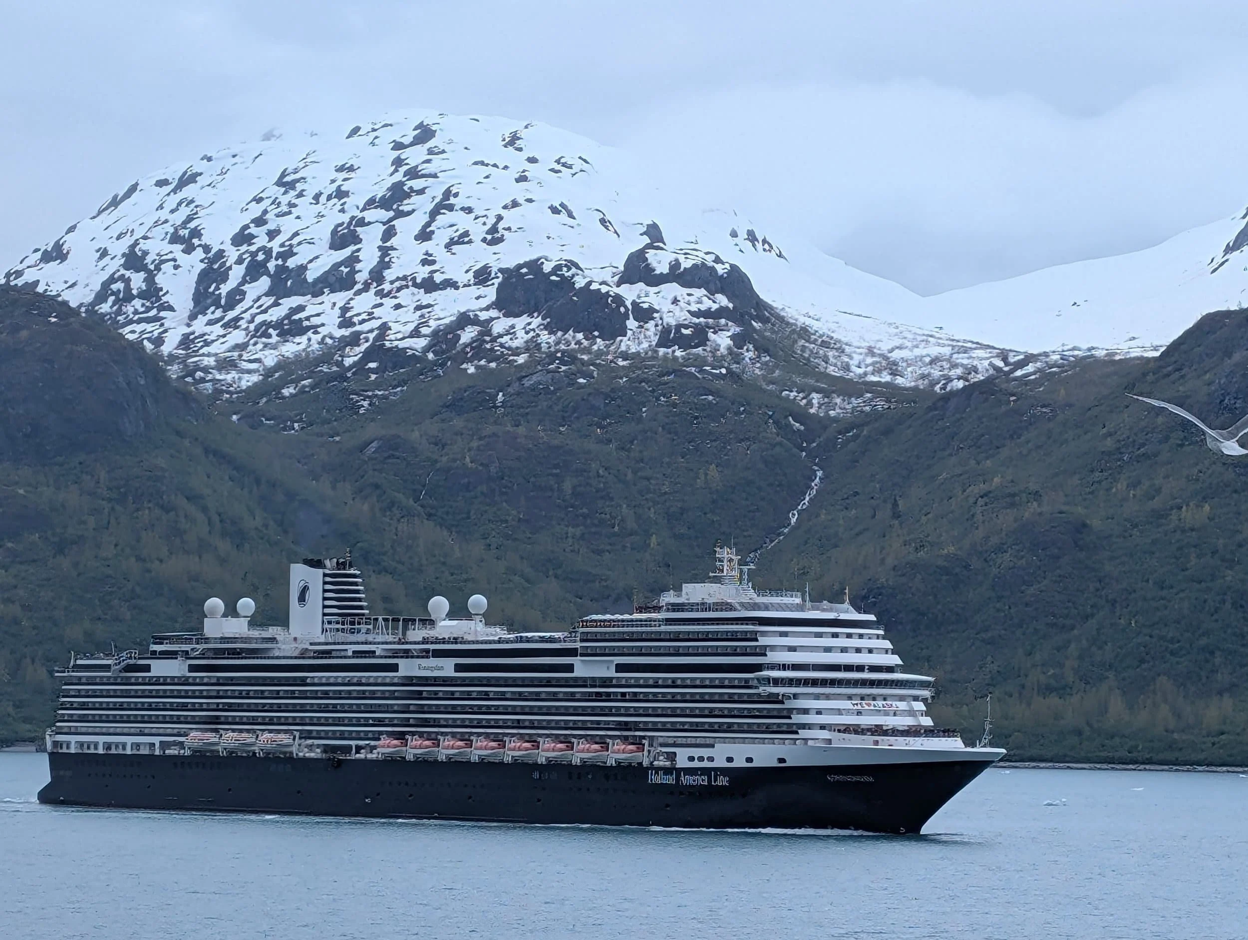 Holland America ship in Alaska Glacier National Bay