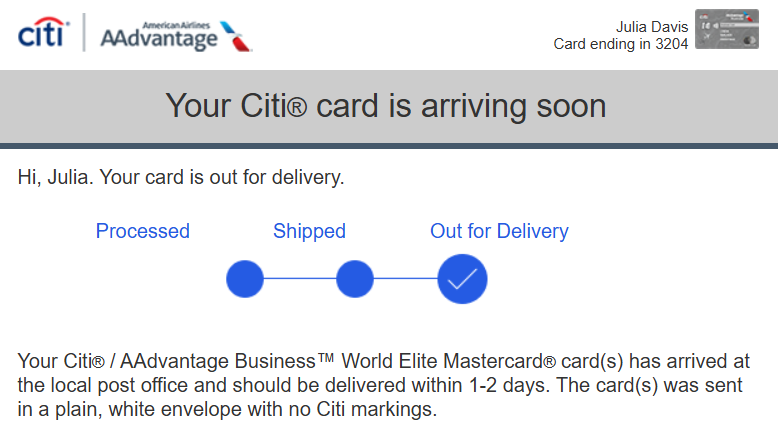 American Airlines Advantage Card arriving soon