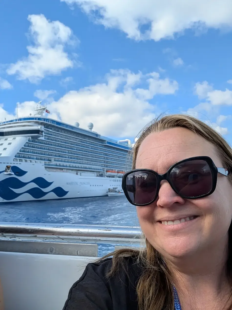 Julie with the Majestic Princess in St Thomas Virgin Islands