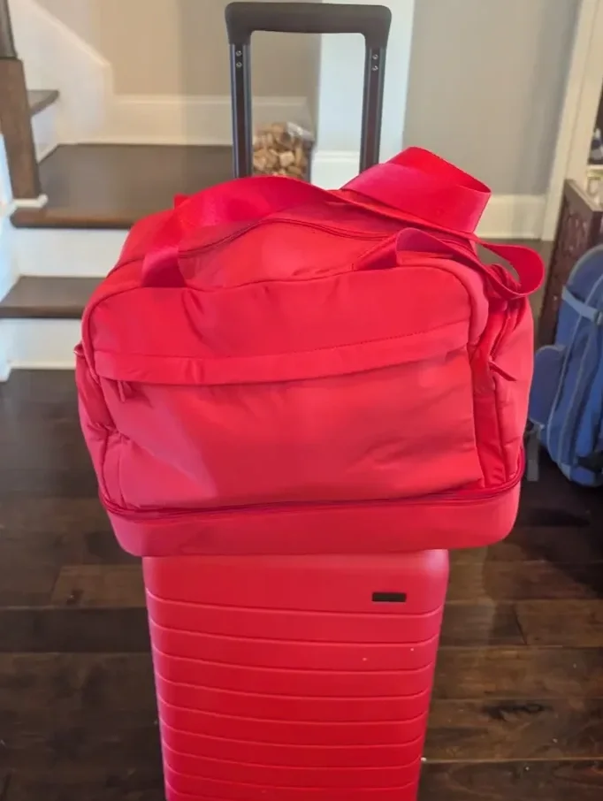 Away Carry on with matching overnight bag - red