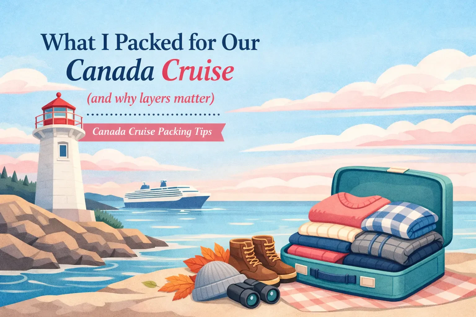What I packed of our canada Cruise