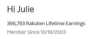 Rakuten lifetime earning 366783