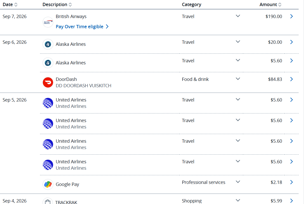 taxes and fees credit card statement
