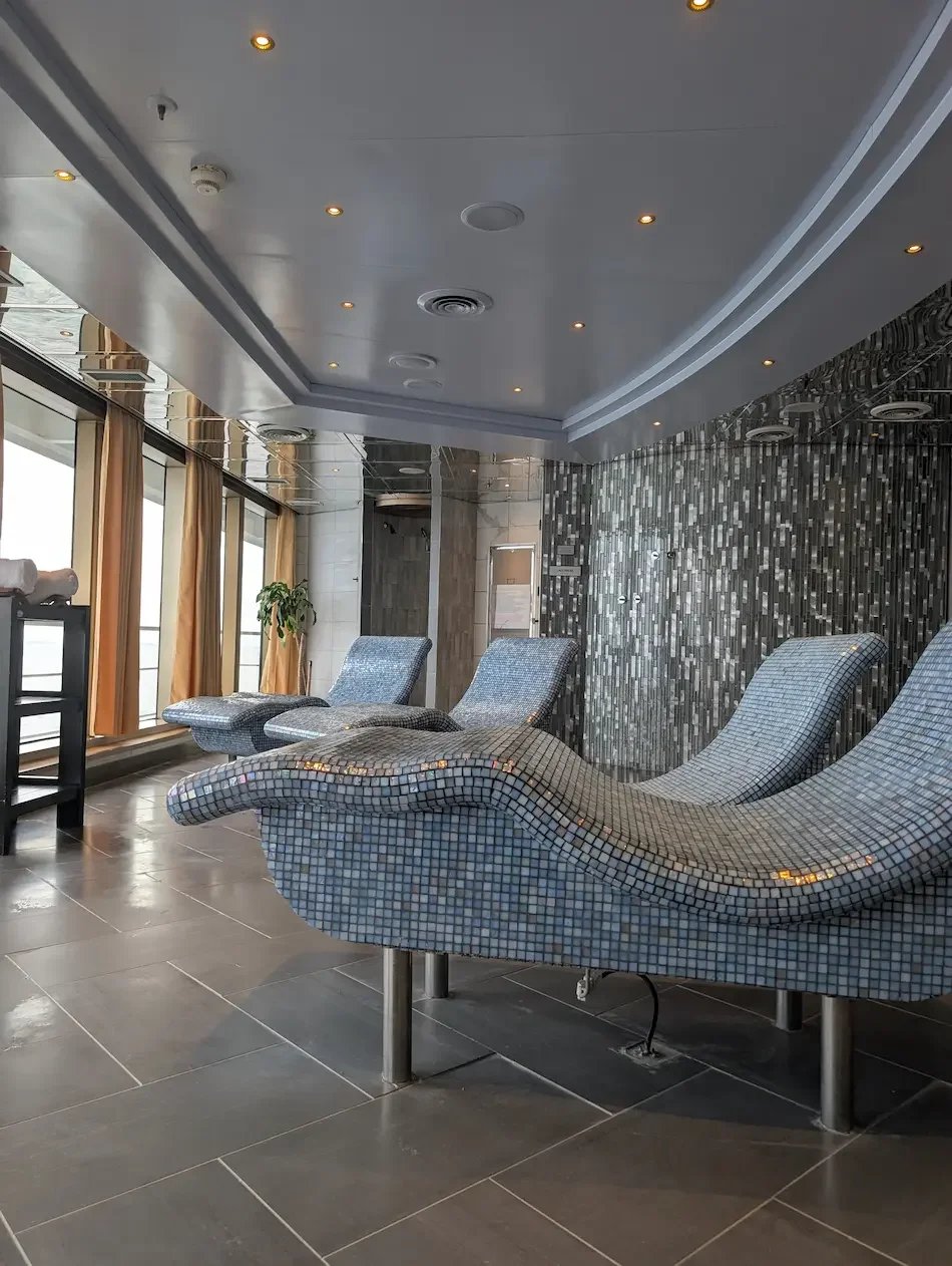 Stone Loungers in the thermal spa