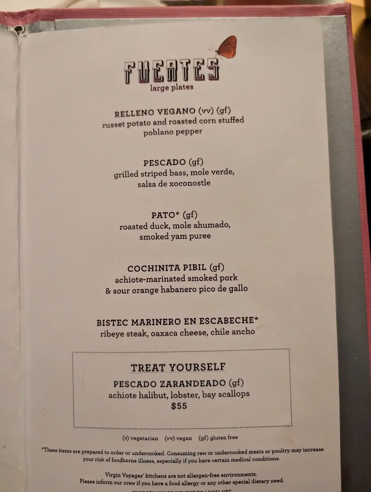 Pink Agave on Virgin Voyages Large Plates Menu