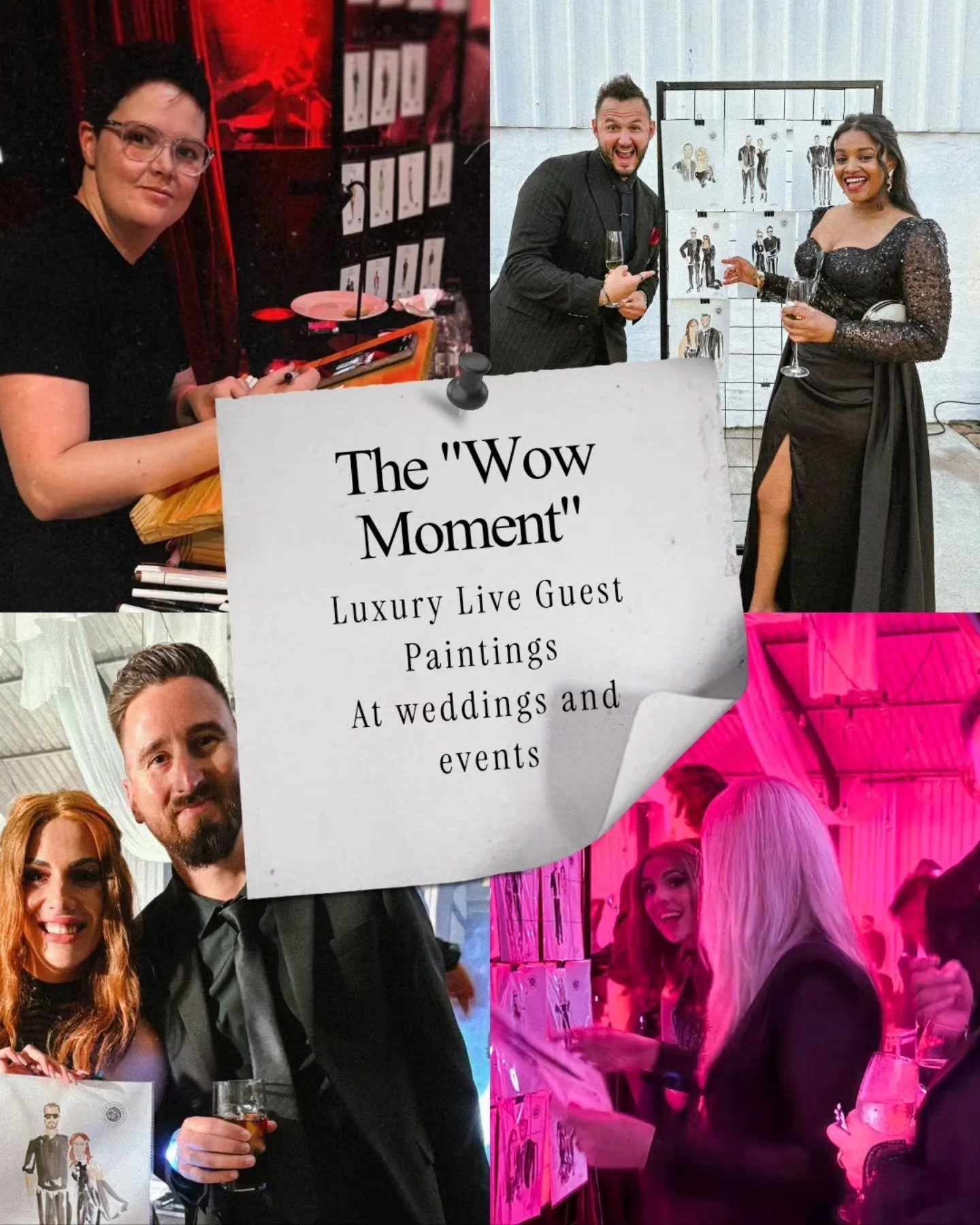 There's something magical about watching a moment become art. 

Live fashion illustration brings a one-of-a-kind experience to your wedding or event. Guests leave with an original portrait, drawn just for them, on the day.

Based in South Africa | Av