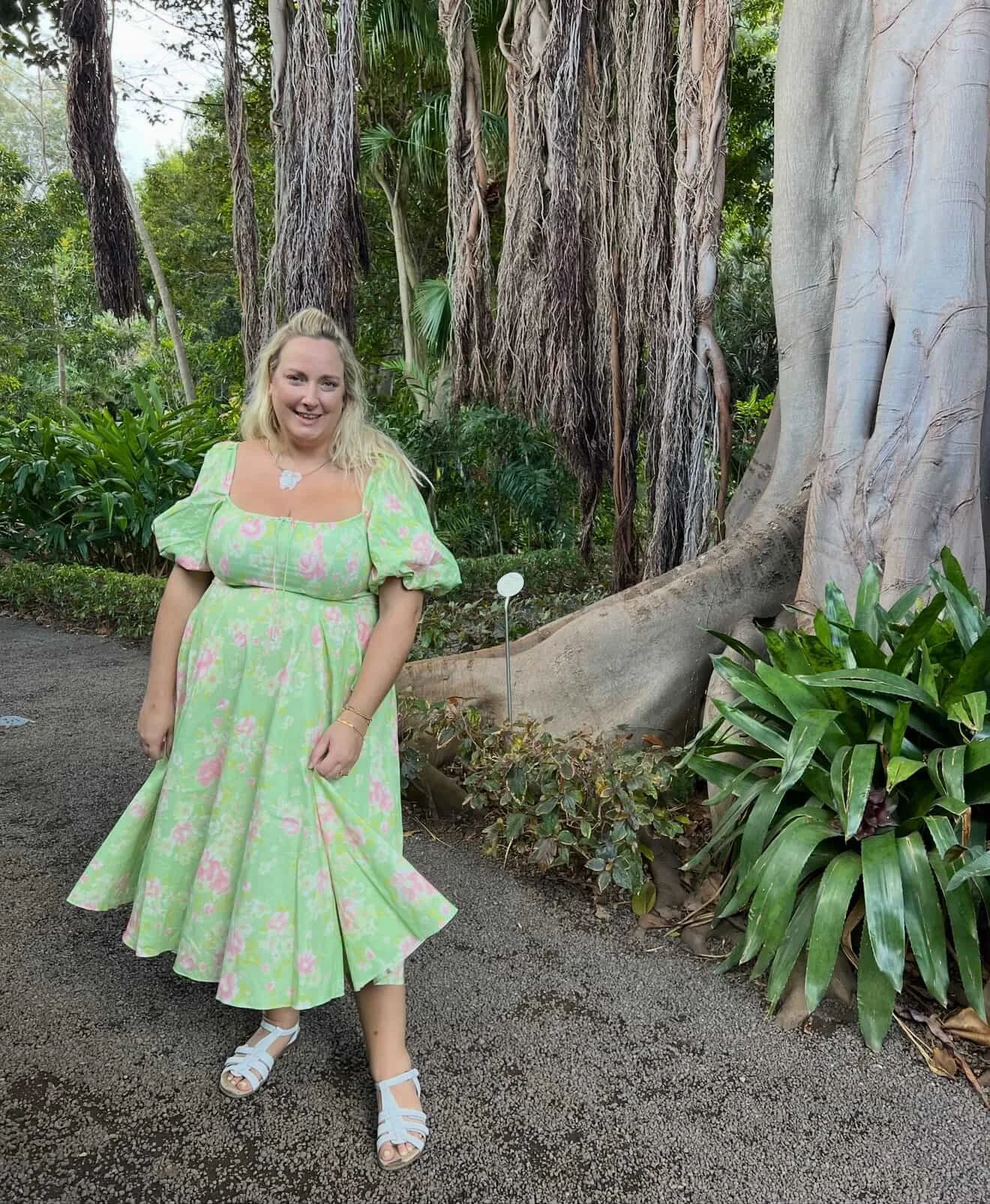 Selkie Day Dress Green Floral Size 2X