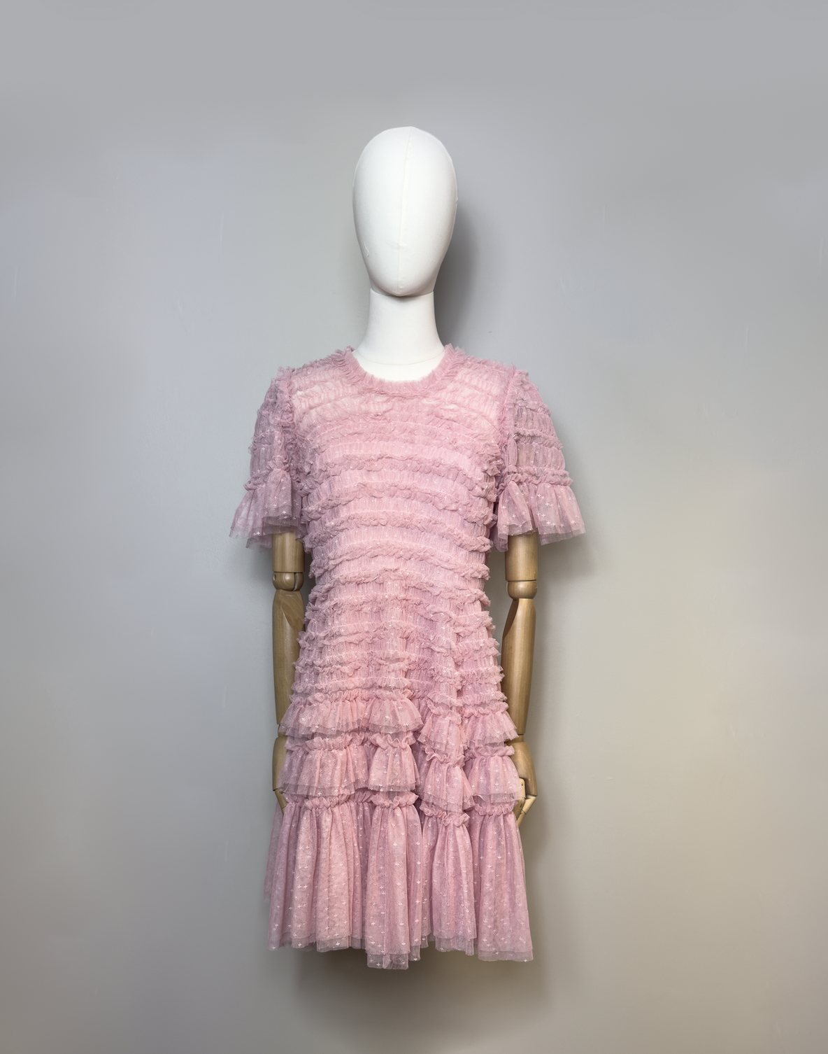 Needle and Thread Pink Tulle Mini Dress