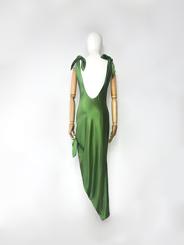 Cult Gaia Green Satin Midi Dress to rent 3.png