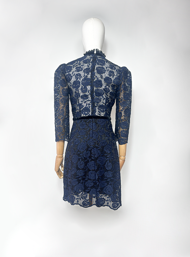 Sandro Navy Embroidered Mini Dress to rent 2.png