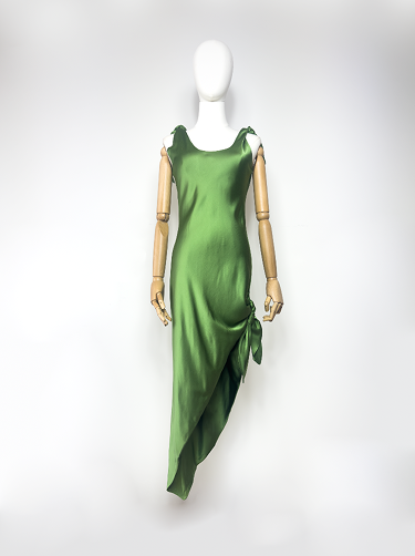 Cult Gaia Green Satin Midi Dress