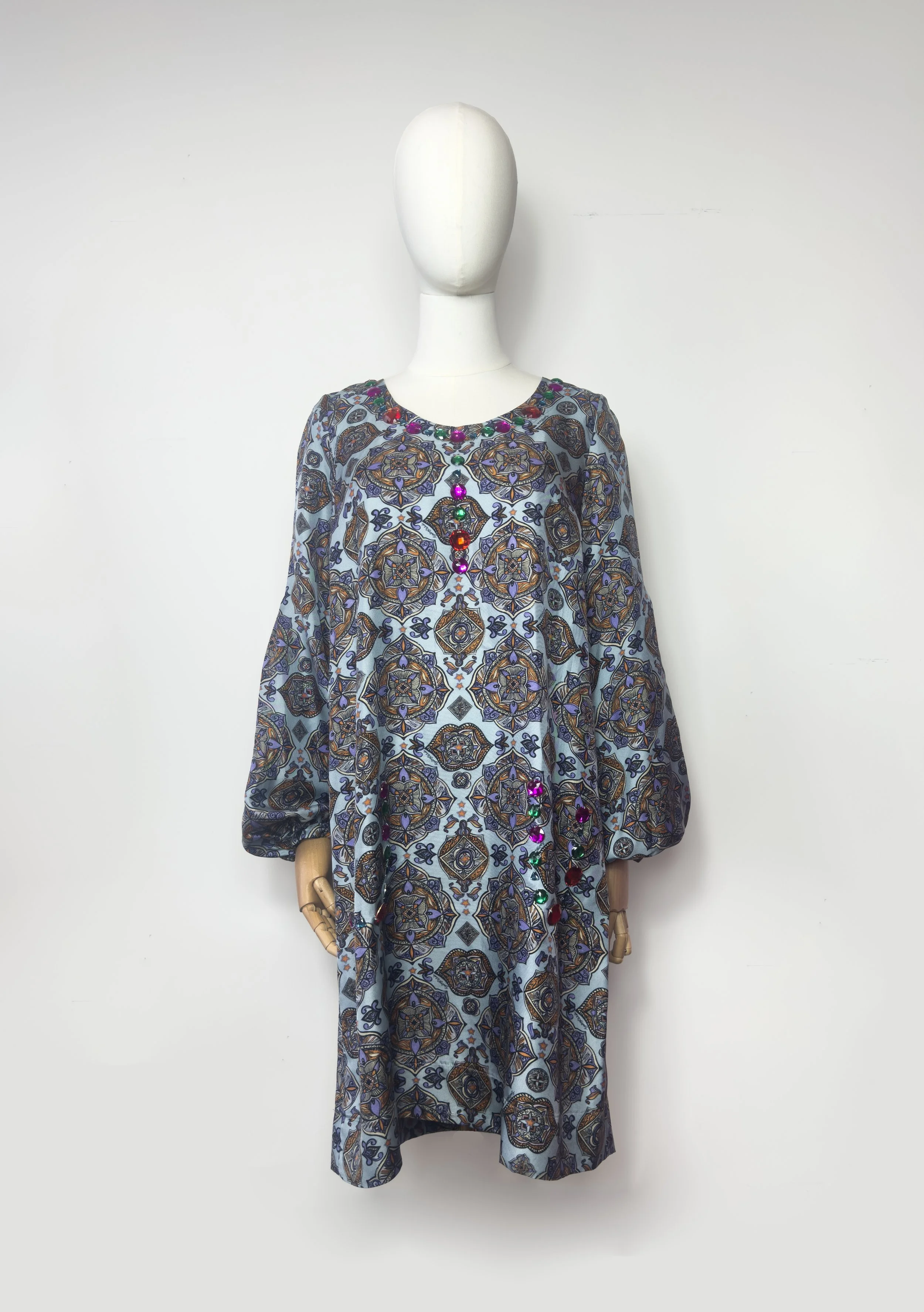 CHLOÉ BLUE AND PURPLE TUNIC MINI DRESS TO RENT.jpeg