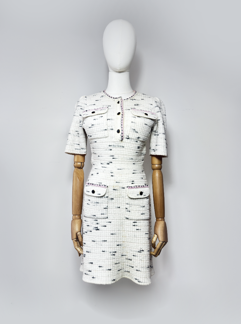 Self portrait white knit mini dress to rent.png