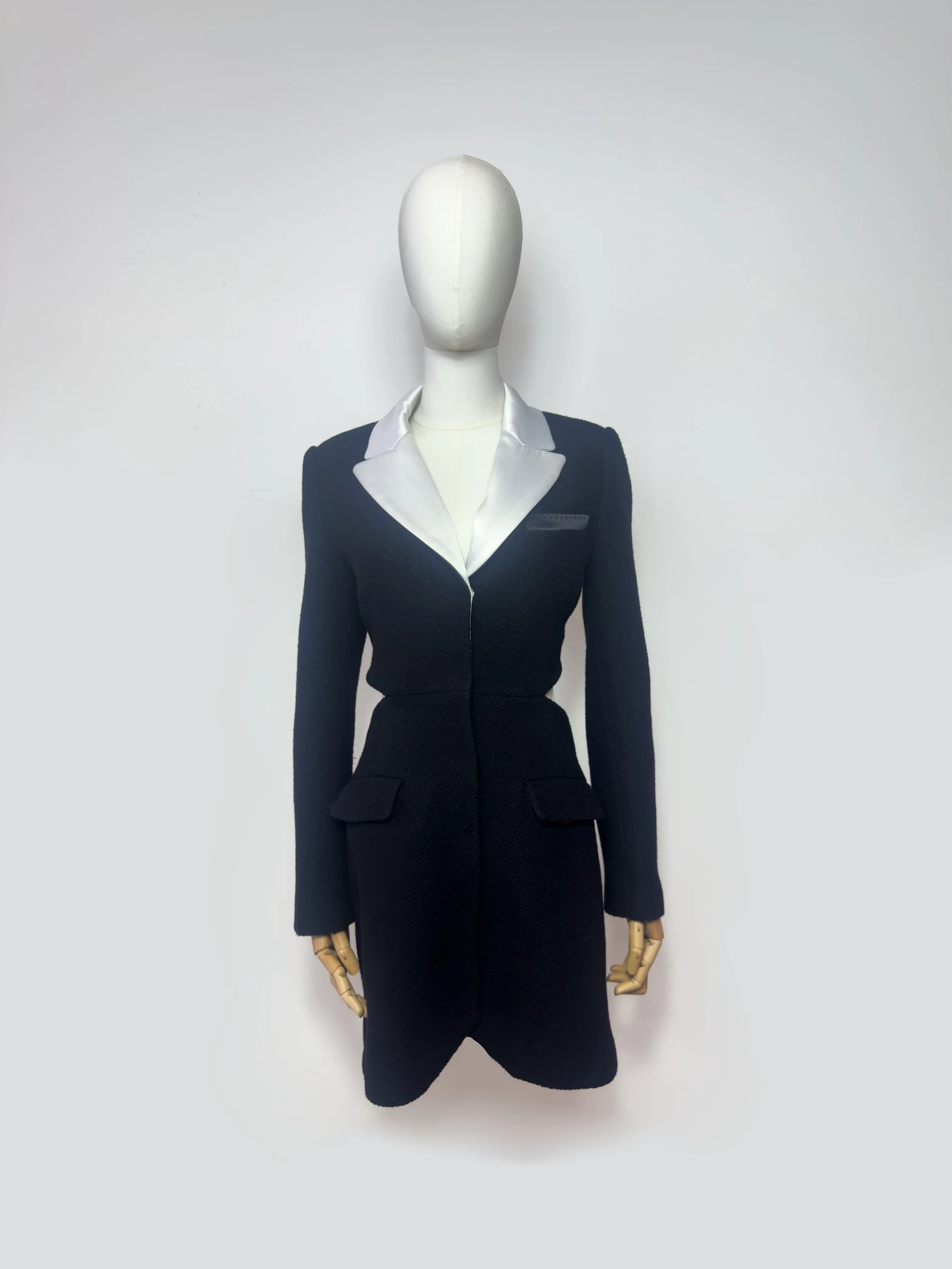 SELF PORTRAIT BOUCLE BLAZER MINI DRESS BLACK TO RENT.jpeg