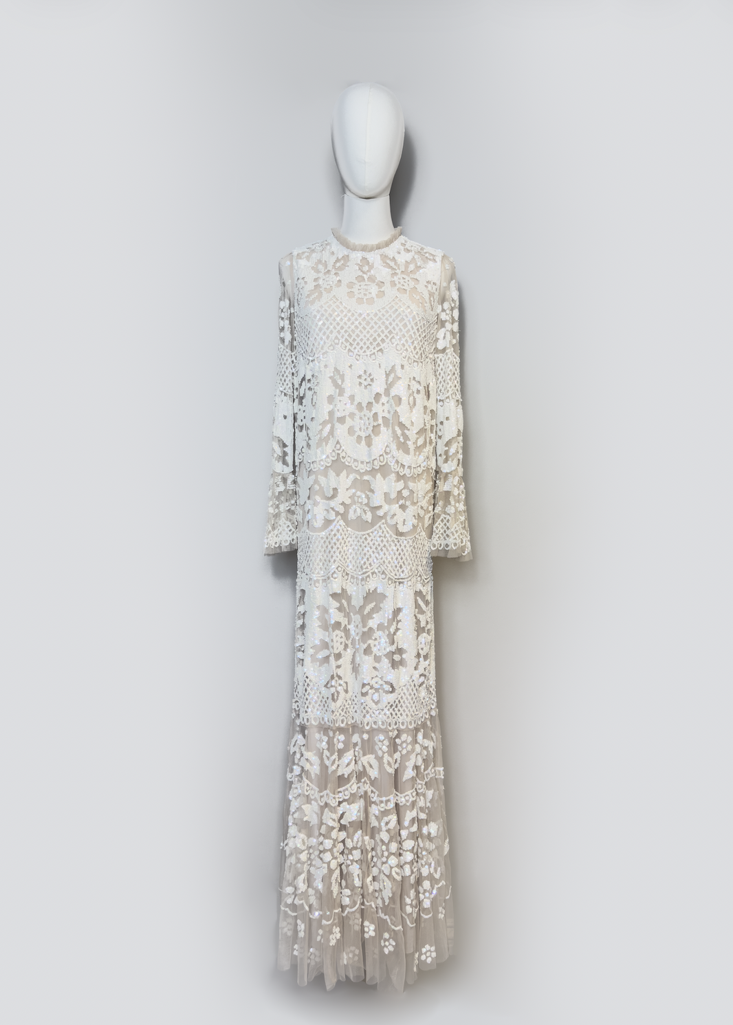 Needle and Thread Cream Sequin Maxi Dress