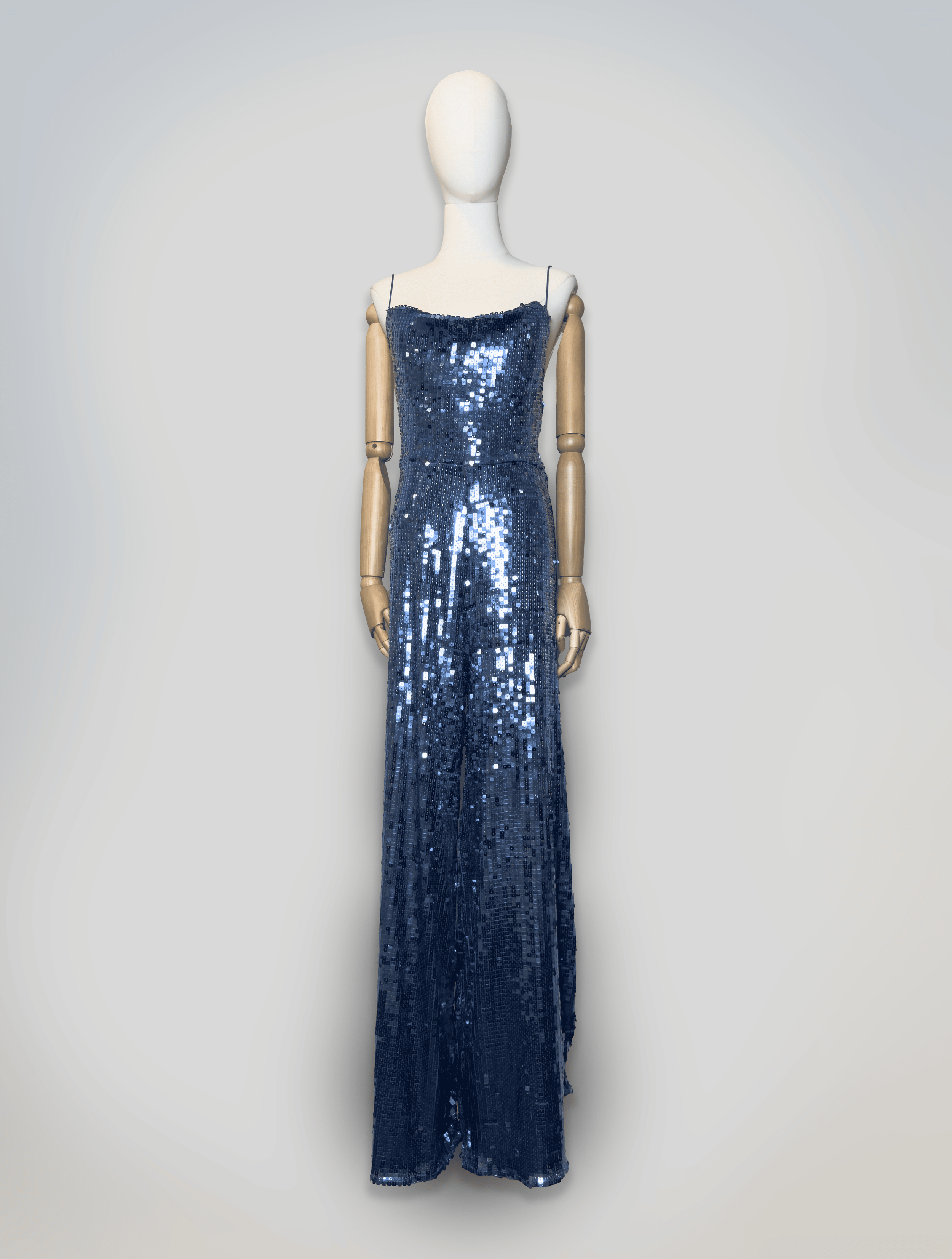 ASOS Blue Sequin Halterneck Jumpsuit, Size 12