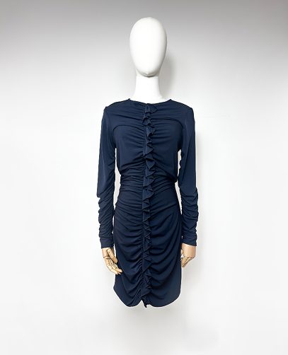 Reiss Ruched Navy Mini Dress