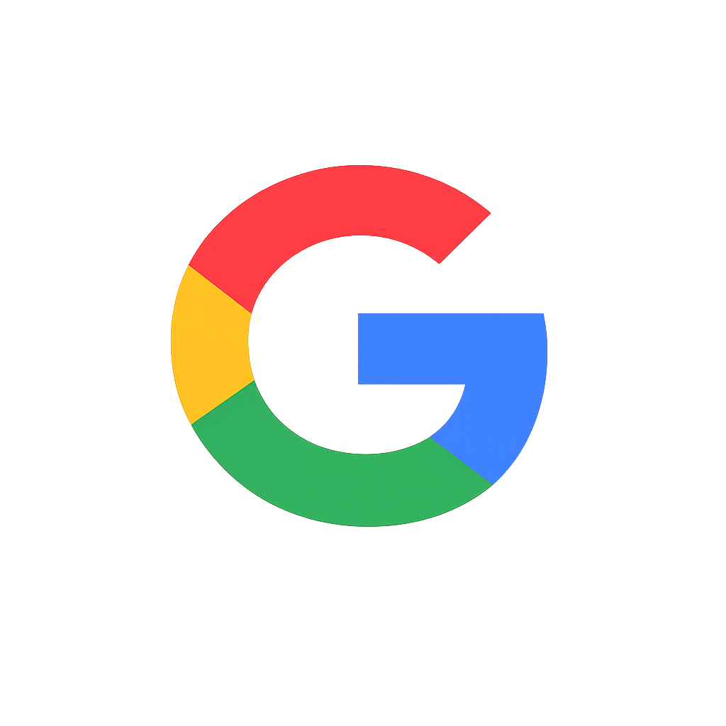 Google logo with a 3D effect in the center of the image.