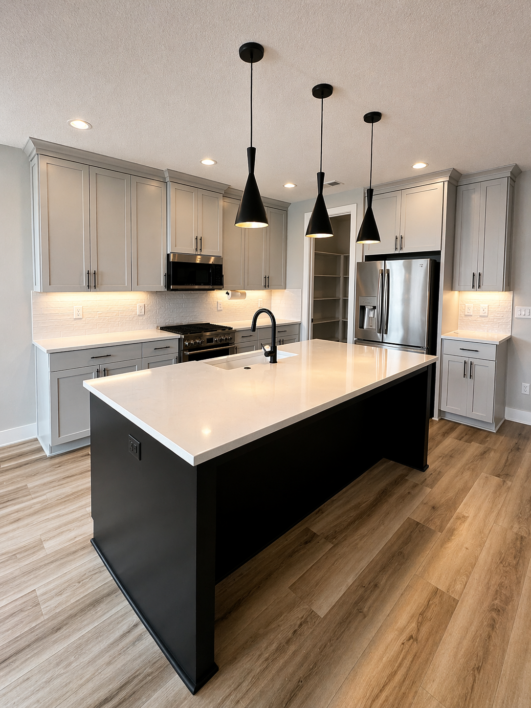 Kitchen cabinet painting project completed by Salazar Custom Finish in Sherwood, OR