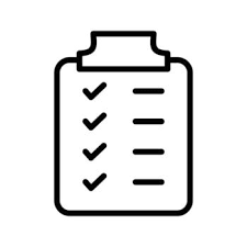 Clipboard with a checklist of five items, all marked with checkmarks.