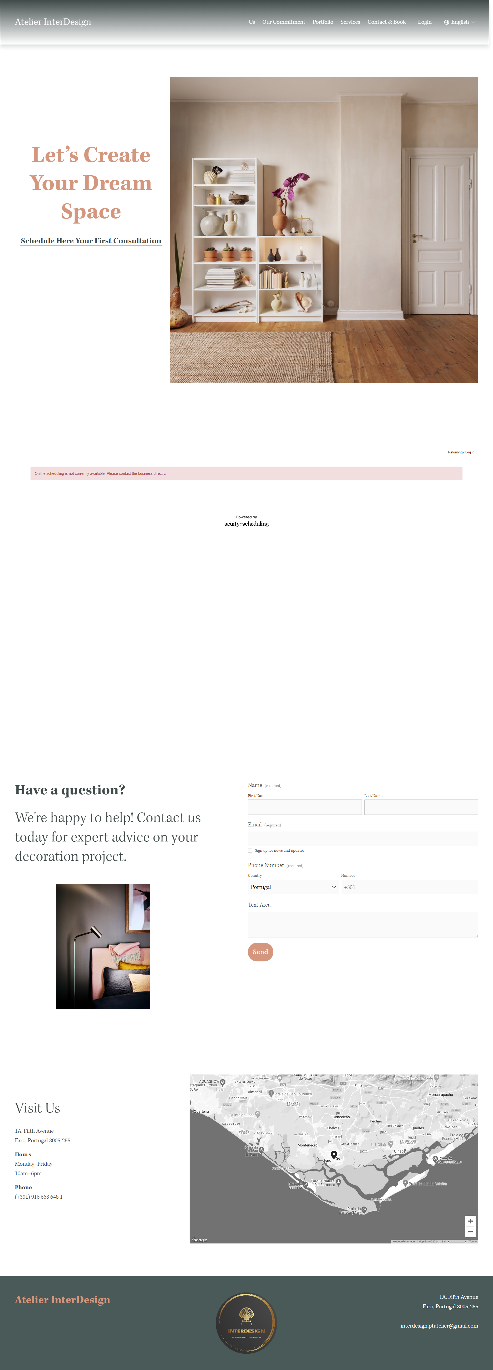 Contact & book Subpage