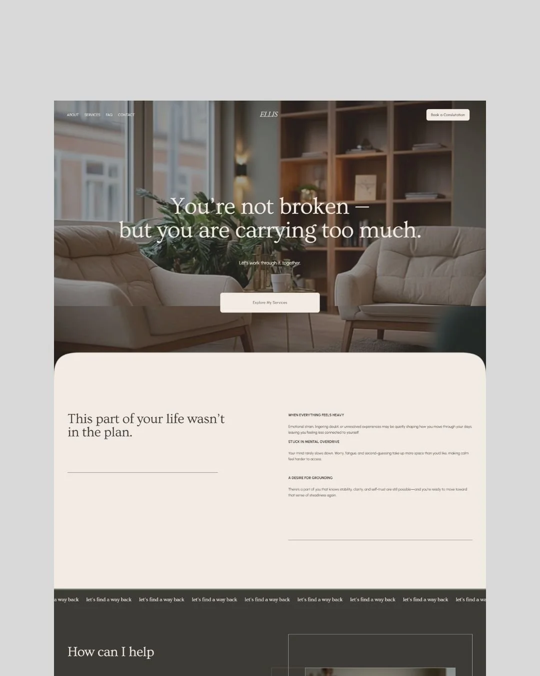 Ellis | One-Page Therapist Website Template