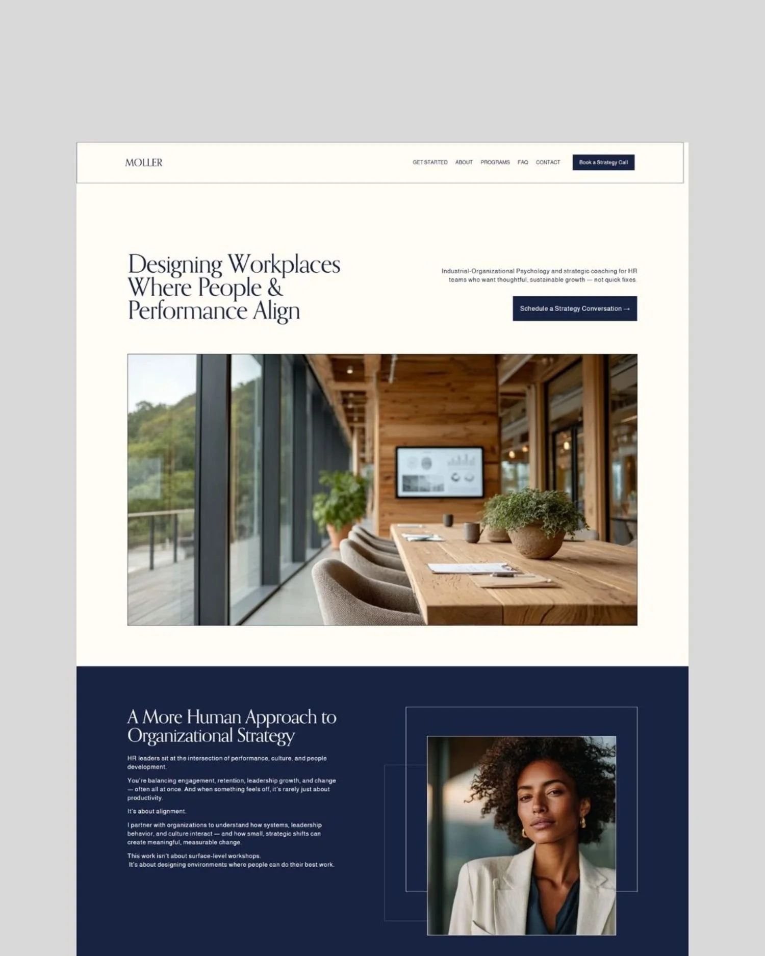 Moller | One-Page HR & Organizational Consultant Website Template