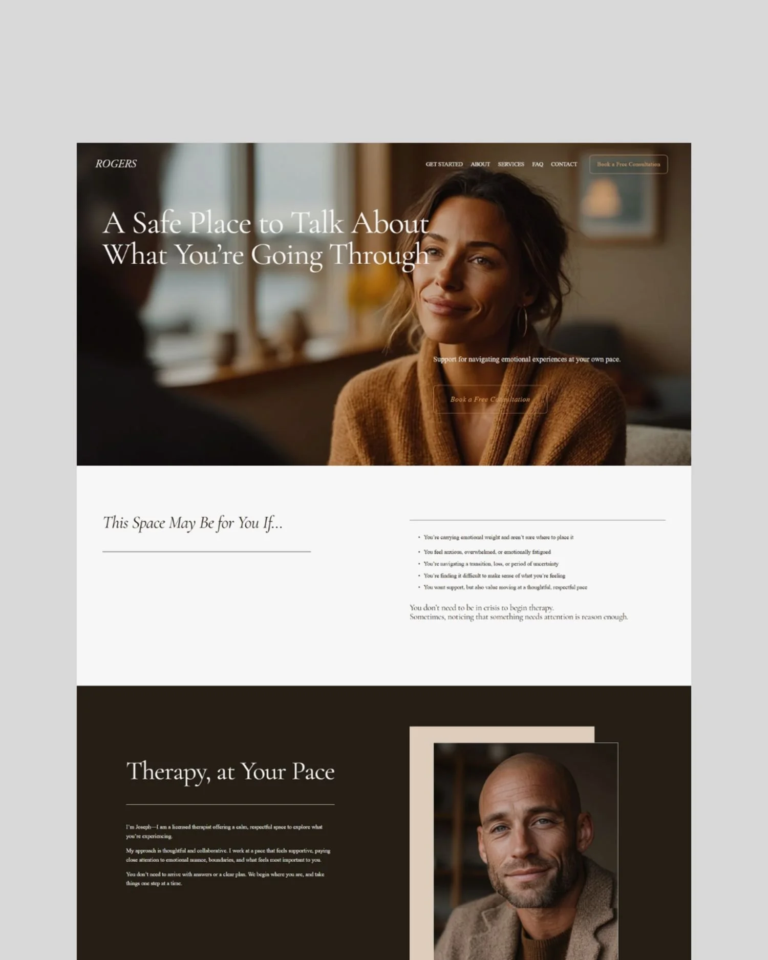 Rogers | One-Page Therapist Website Template