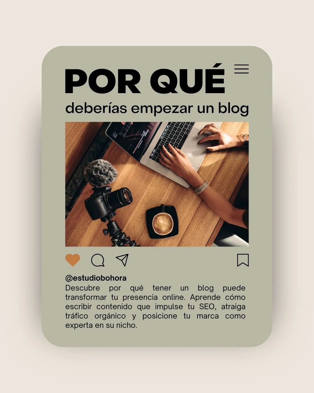 Gráfico educativo de Estudio Bohöra sobre cómo un blog mejora el SEO, atrae tráfico orgánico y fortalece la autoridad de marca.