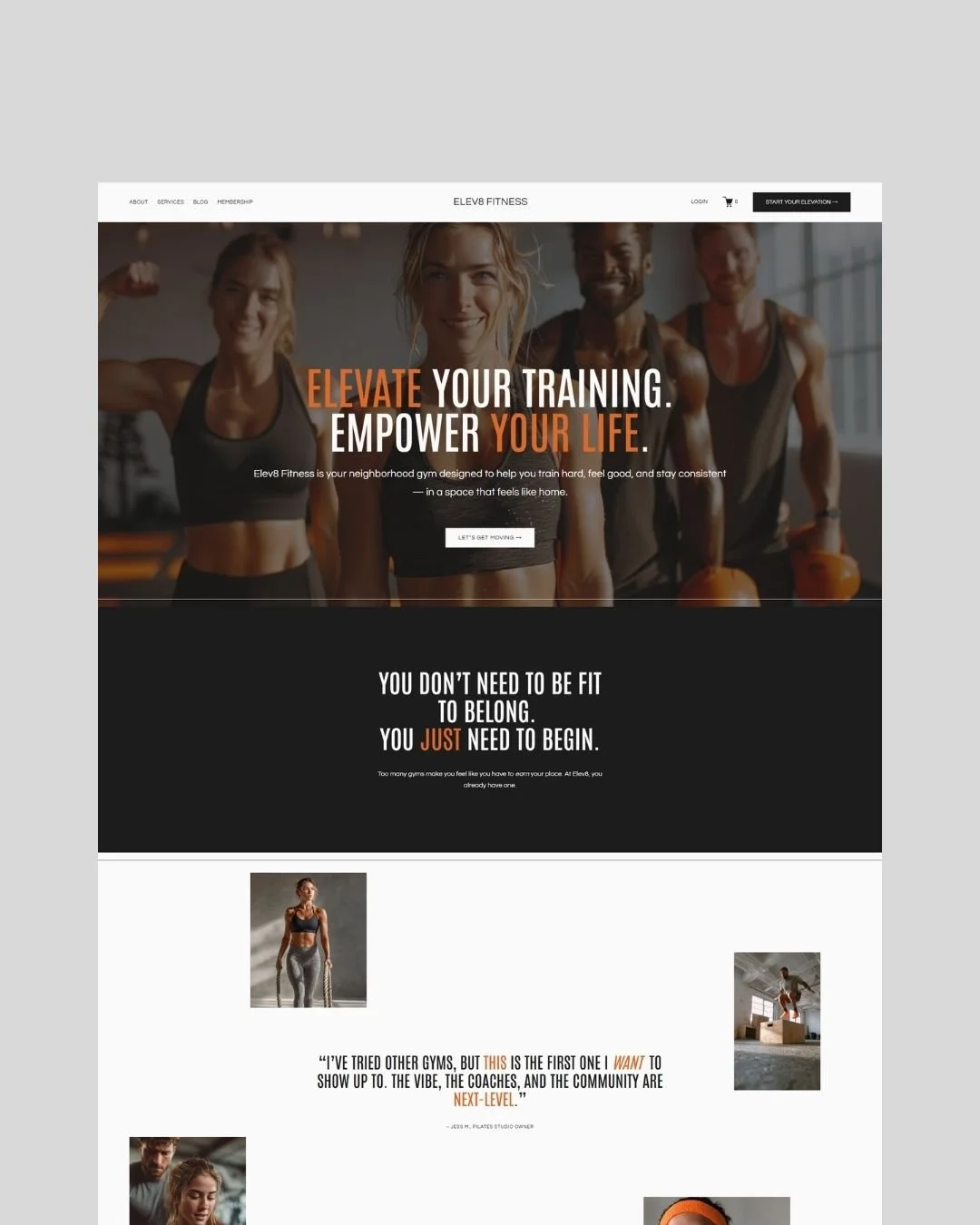 Elevate | Gym & Fitness Business Website Template