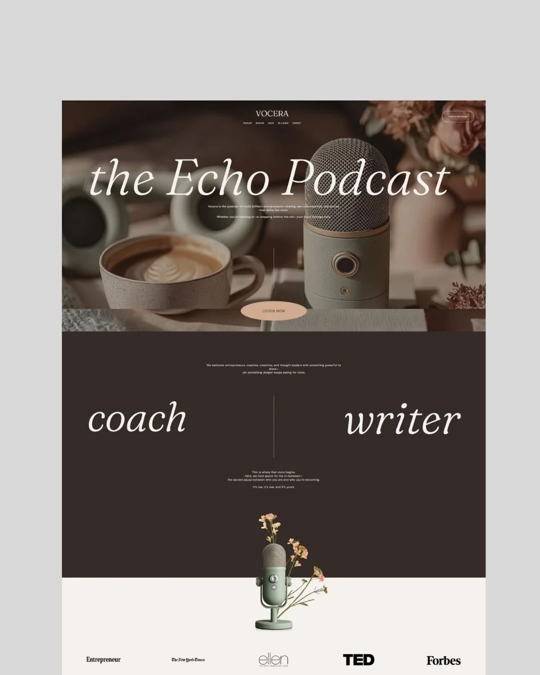 Vocera |  Coach & Podcaster Website Template
