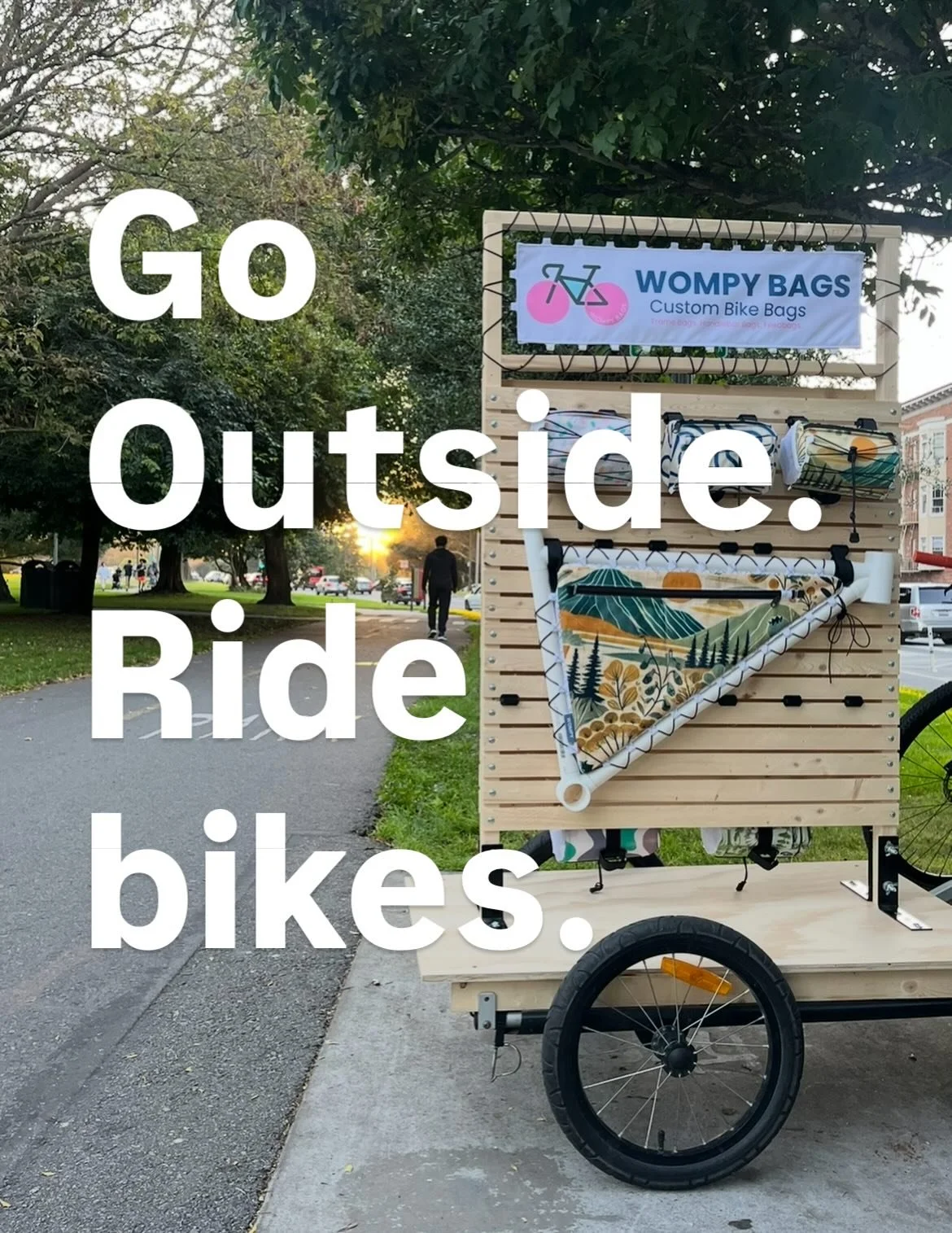Need to do some holiday shopping but want to get out on your bike? We&rsquo;ve got you covered with our Wompy Mobile Trailer! 

We&rsquo;ll be out and about selling bags this weekend and it&rsquo;s never been easier to find us. Just follow the banner