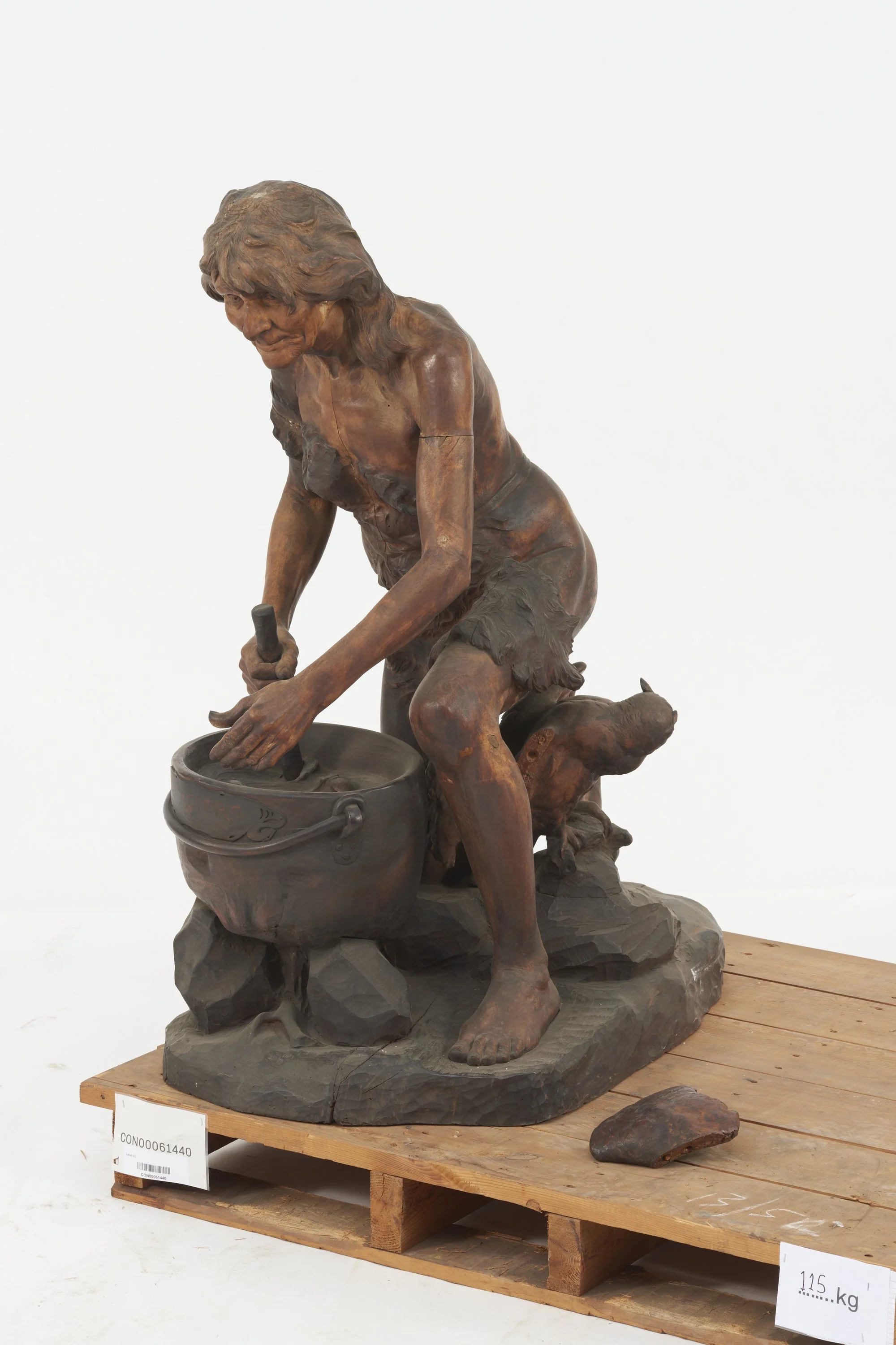 A631442
	
Almost lifesize carved wooden sorceress