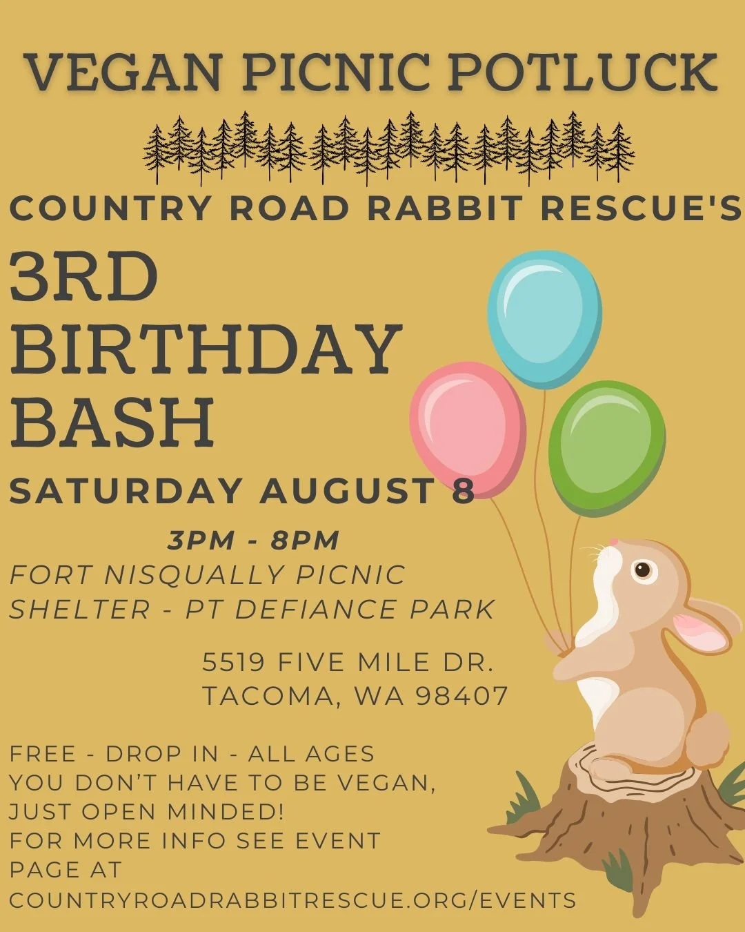 3rd Birthday Bash Vegan Picnic Potluck 