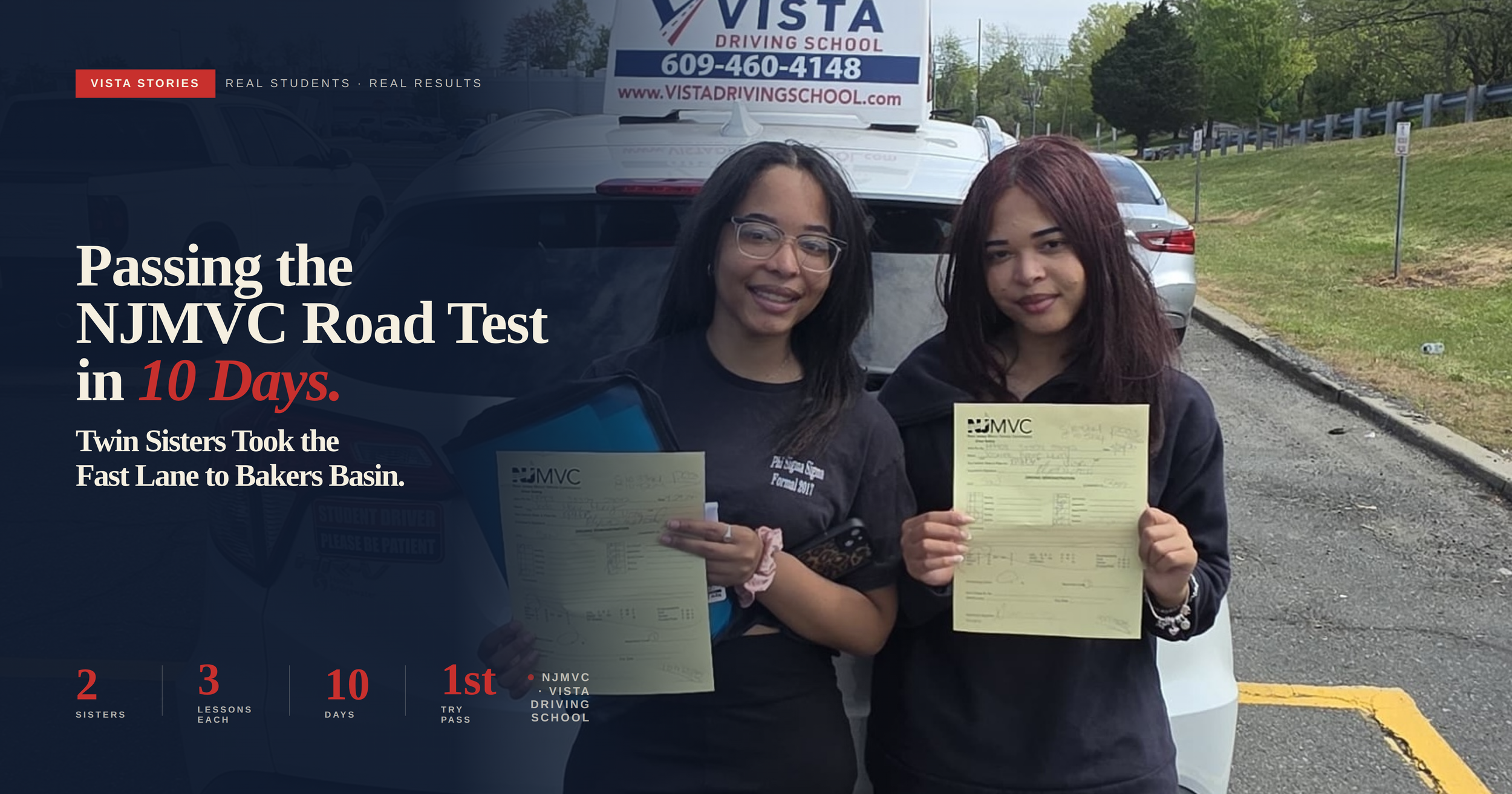 Passing the NJMVC Road Test in 10 Days — Twin Sisters Took the Fast Lane to Bakers Basin