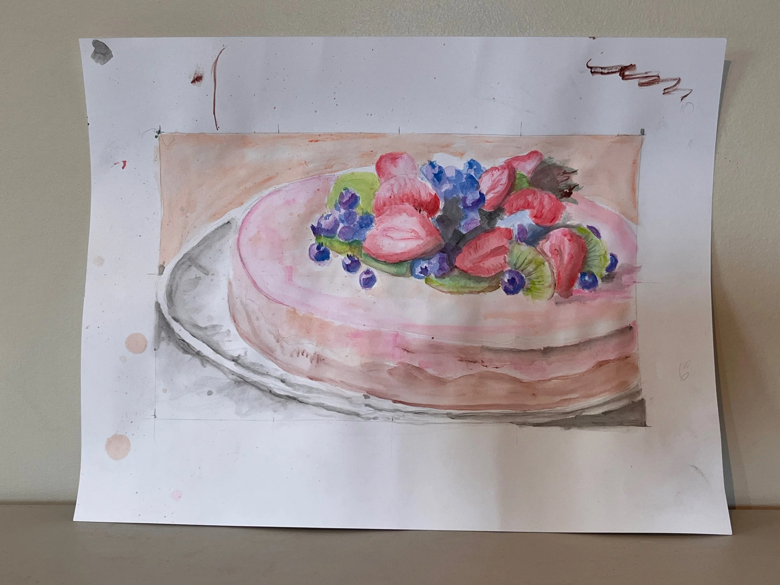 Decadent Desserts using Watercolours