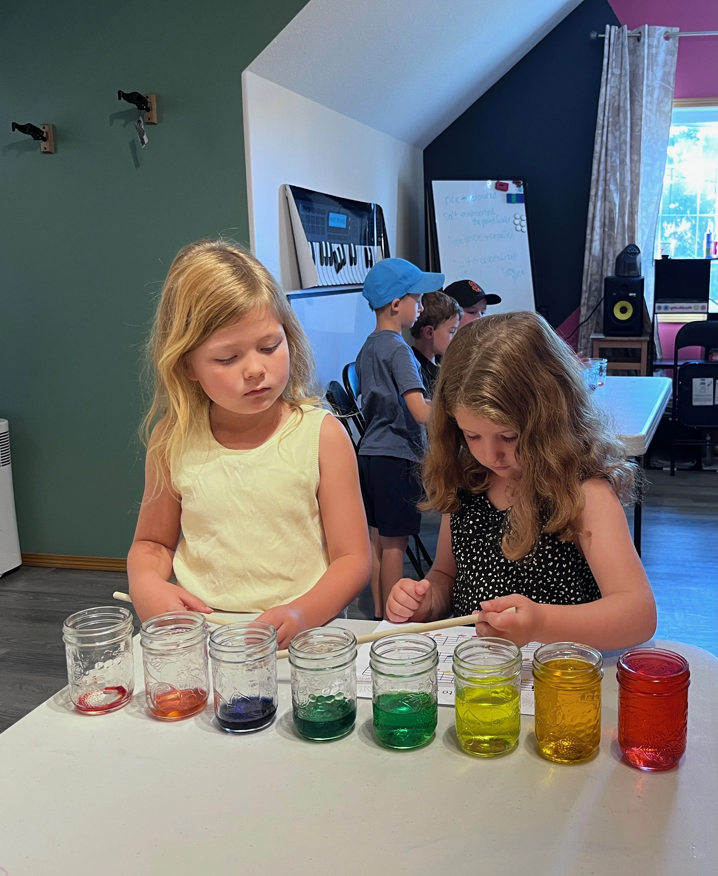 Creative Connections: playing the water glasses using mason jars