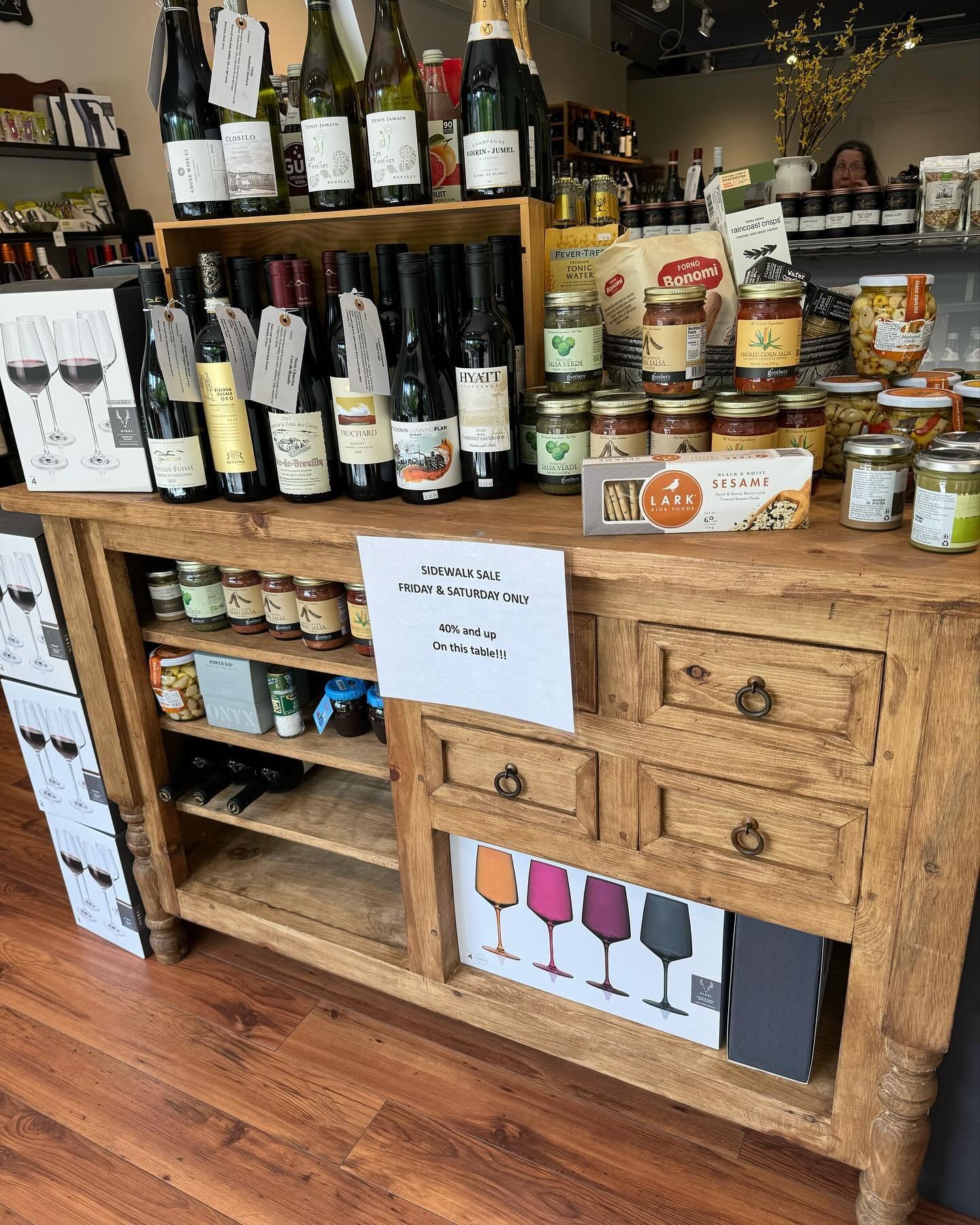 Tomorrow is the start of the SIDEWALK SALE all throughout Downtown Lexington! We are offering 40% off or more on everything on Front Table! 

 Also, don&rsquo;t forget to join us for our Friday Night Food &amp; Wine Tasting from 4 - 6 PM. You never k