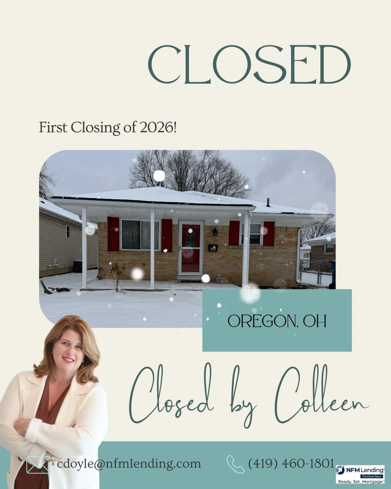 We are starting off 2026 strong at @colleendoyleloans!💪 We kicked off the year with THREE closings in the first week of January, beginning with this client who found the perfect downsize opportunity in Oregon, OH. Welcome Home!🏡🔑

#closedbycolleen