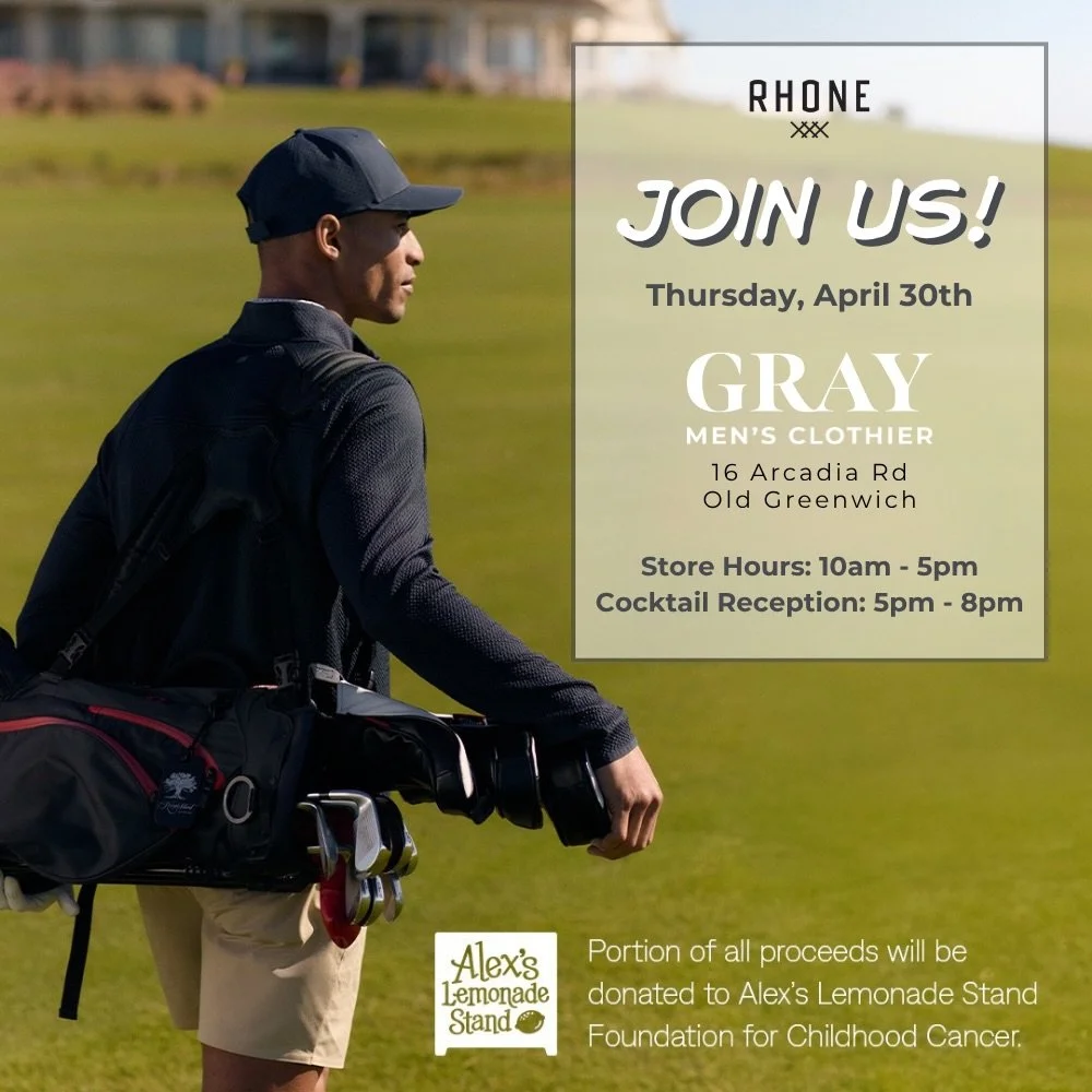 The best shopping you&rsquo;ll do all spring comes with a putting contest. 🍋⛳

Gray Clothier is partnering with @rhone for a full day of spring shopping &mdash; and this one&rsquo;s worth clearing your calendar.

Thursday, April 30th | 16 Arcadia Ro